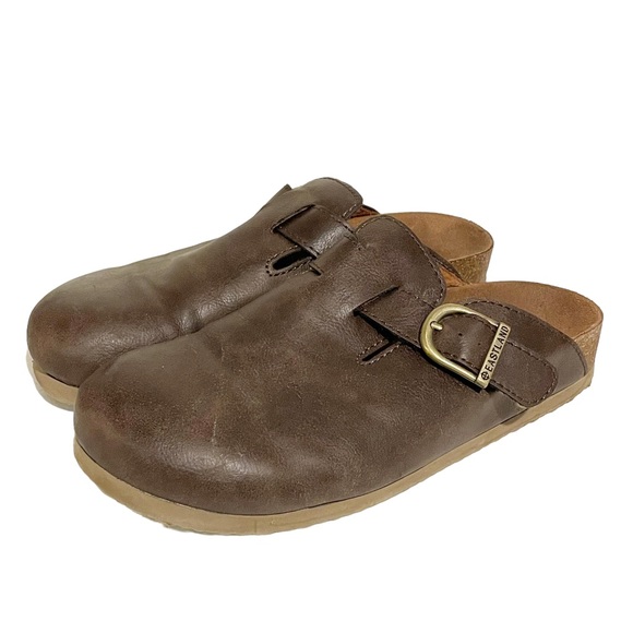 Eastland Shoes - Eastland Size 8 M Gina Clog Brown Nubuck Slip On Mule Shoe Leather